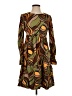 Assorted Brands 100% Viscose Print Brown Casual Dress Size EU 40 / US 10 - photo 1