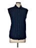 Sandro Stripes Blue Sleeveless Button-Down Shirt Size Lg (3) - photo 1
