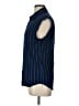Sandro Stripes Blue Sleeveless Button-Down Shirt Size Lg (3) - photo 5