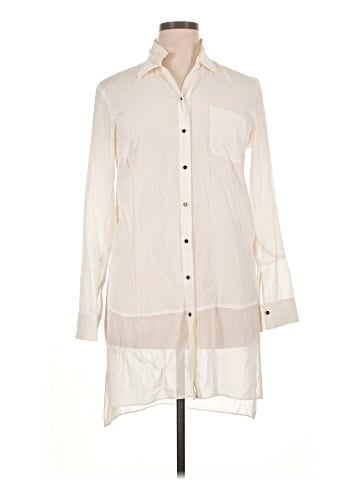 Halston Long Sleeve Silk Top (view 1)