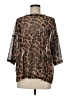 Bibi Animal Print Brown 3/4 Sleeve Blouse Size M - photo 1