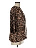 Bibi Animal Print Brown 3/4 Sleeve Blouse Size M - photo 4