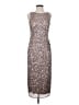 Mac Duggal 100% Polyester Metallic Silver Cocktail Dress Size 4 - photo 1