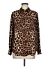 Abbeline 100% Polyester Animal Print Brown Long Sleeve Blouse Size M - photo 1