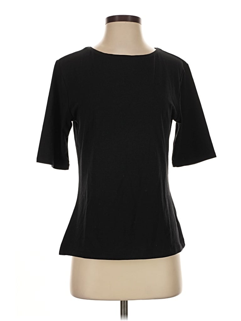 Pre-owned Coldwater Creek 3/4 Sleeve T-shirt In Black