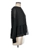 Ann Taylor LOFT 100% Polyester Black Long Sleeve Blouse Size M - photo 4