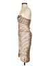 BCBGMAXAZRIA 100% Polyester Metallic Tan Cocktail Dress Size 0 - photo 5