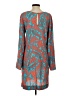 Escapada 100% Rayon Print Teal Casual Dress Size S - photo 2