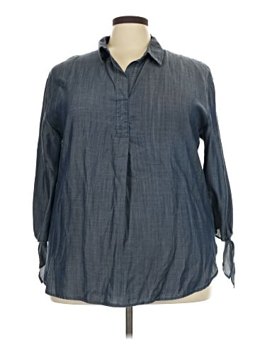 Liz Claiborne 3/4 Sleeve Button-Down Shirt (view 1)