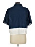Talbots 100% Cotton Color Block Blue Short Sleeve Blouse Size Lg Petite - photo 2