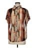 DKNY Stripes Brown Short Sleeve Blouse Size M - photo 1