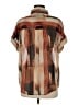 DKNY Stripes Brown Short Sleeve Blouse Size M - photo 2