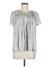 Left Coast by Dolan 100% Polyester Metallic Silver Short Sleeve Blouse Size M - photo 1