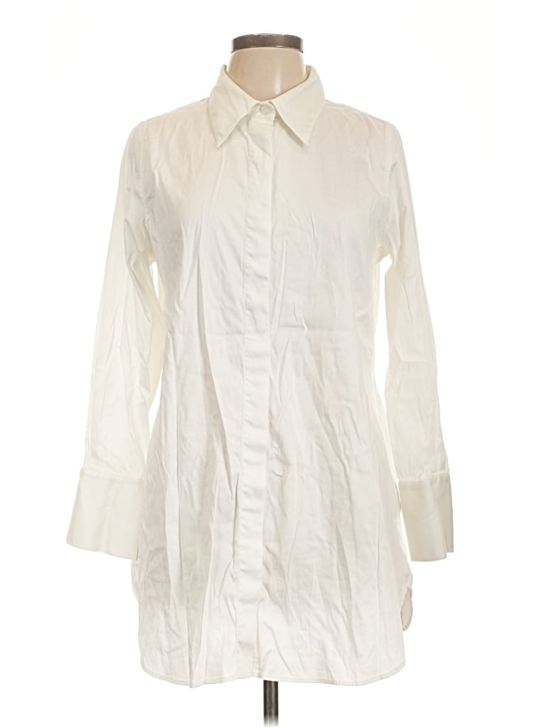 Pre-owned Soft Surroundings 3/4 Sleeve Button Down Shirt In Ivory