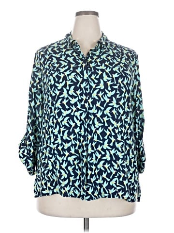 TWO by Vince Camuto 3/4 Sleeve Button-Down Shirt (view 1)
