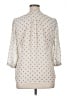 H&M 100% Polyester Polka Dots Ivory 3/4 Sleeve Blouse Size 14 - photo 2