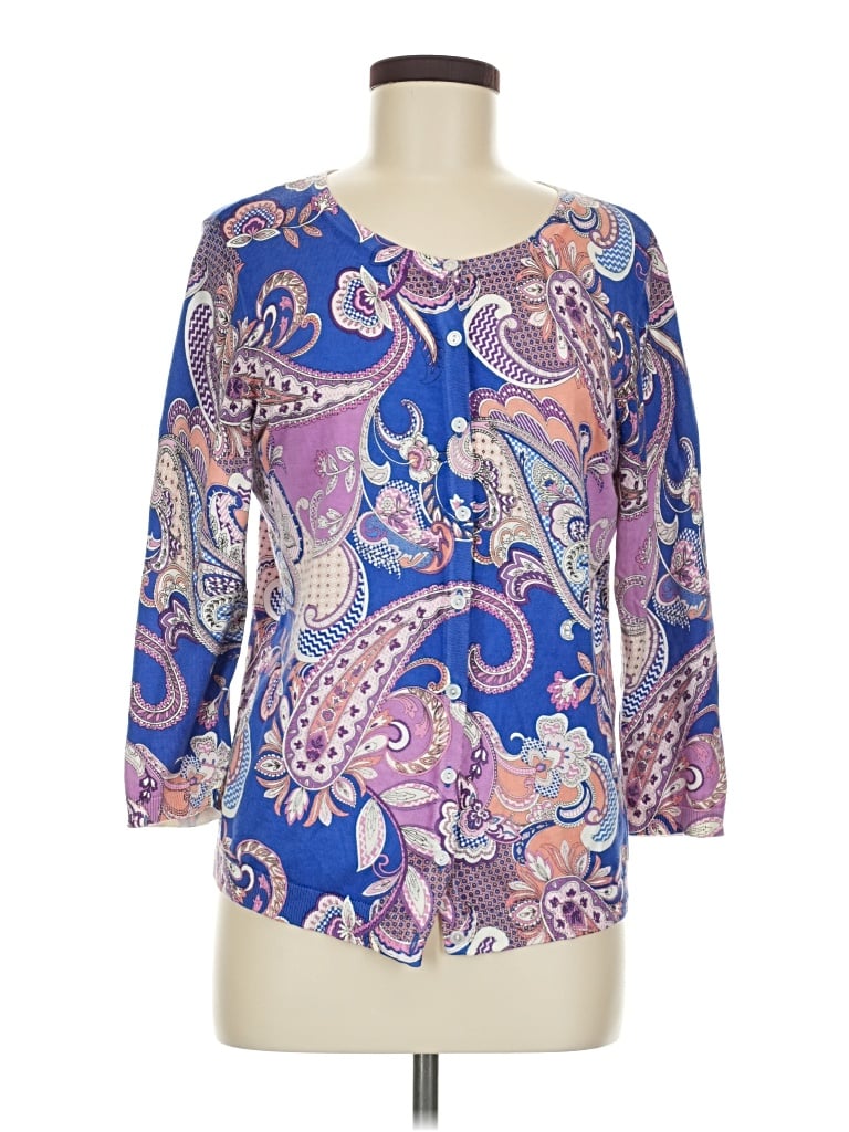 Pre-owned Talbots 3/4 Sleeve Blouse In Purple