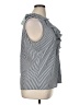 Karl Lagerfeld Paris 100% Polyester Gray Sleeveless Blouse Size XL - photo 4