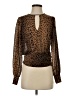 Good American 100% Polyester Animal Print Brown Long Sleeve Blouse Size Sm (1) - photo 1