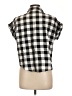 Shein 100% Polyester Checkered-gingham Black Short Sleeve Blouse Size L - photo 2