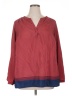Lucy & Laurel 100% Polyester Red Long Sleeve Blouse Size 1X - photo 1