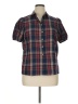 Assorted Brands 100% Polyester Plaid Blue Short Sleeve Blouse Size XL - photo 1