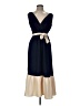 DKNY 100% Polyester Color Block Blue Casual Dress Size 6 - photo 1