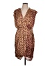 Express 100% Polyester Animal Print Brown Cocktail Dress Size L - photo 1