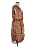 Express 100% Polyester Animal Print Brown Cocktail Dress Size L - photo 4