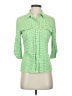 J. McLaughlin Polka Dots Green 3/4 Sleeve Button-Down Shirt Size S - photo 1