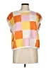 Unbranded 100% Viscose Checkered-gingham Orange Poncho Size M - photo 1