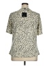 Bobeau Animal Print Ivory Short Sleeve Blouse Size XL - photo 2