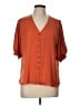 Maison d' Amelie 100% Polyester Orange Short Sleeve Blouse Size L - photo 1