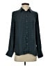 Banana Republic 100% Polyester Houndstooth Teal Long Sleeve Blouse Size S - photo 1
