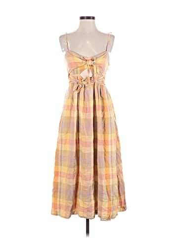 Madewell Double-Tie Cutout Sweetheart Midi Dress (view 1)