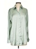 Zara Metallic Green Long Sleeve Blouse Size S - photo 1