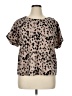 MELLODAY Animal Print Brown Short Sleeve Blouse Size XL - photo 1