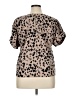 MELLODAY Animal Print Brown Short Sleeve Blouse Size XL - photo 2