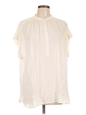Vince. Short Sleeve Silk Top (view 1)