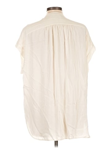 Vince. Short Sleeve Silk Top (view 2)