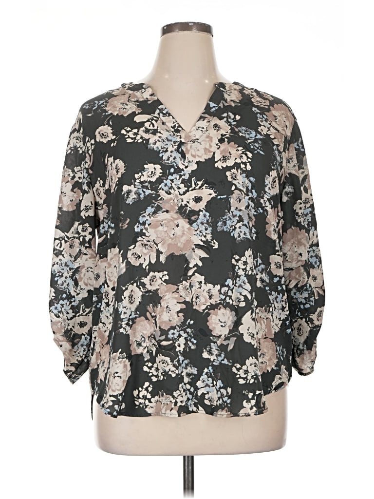 Pre-owned Maurices 3/4 Sleeve Blouse In Gray