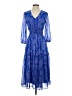 Just... Taylor 100% Polyester Paisley Blue Cocktail Dress Size 4 - photo 1
