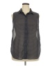 H&M Polka Dots Gray Sleeveless Button-Down Shirt Size 18 - photo 1