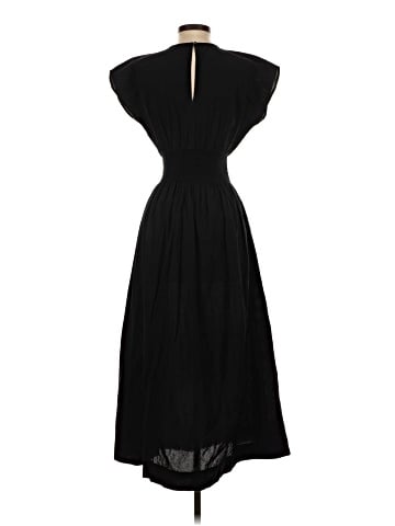 Madewell Smocked-Waist Midi Dress in Stripe Seersucker (view 2)