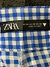 Zara Checkered-gingham Blue Casual Pants Size XS - photo 4
