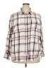 Ridgecut 100% Cotton Plaid Ivory Purple 3/4 Sleeve Button-Down Shirt Size 2X - photo 1
