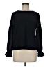 Ann Taylor 100% Polyester Black Long Sleeve Top Size M (petite) - photo 1