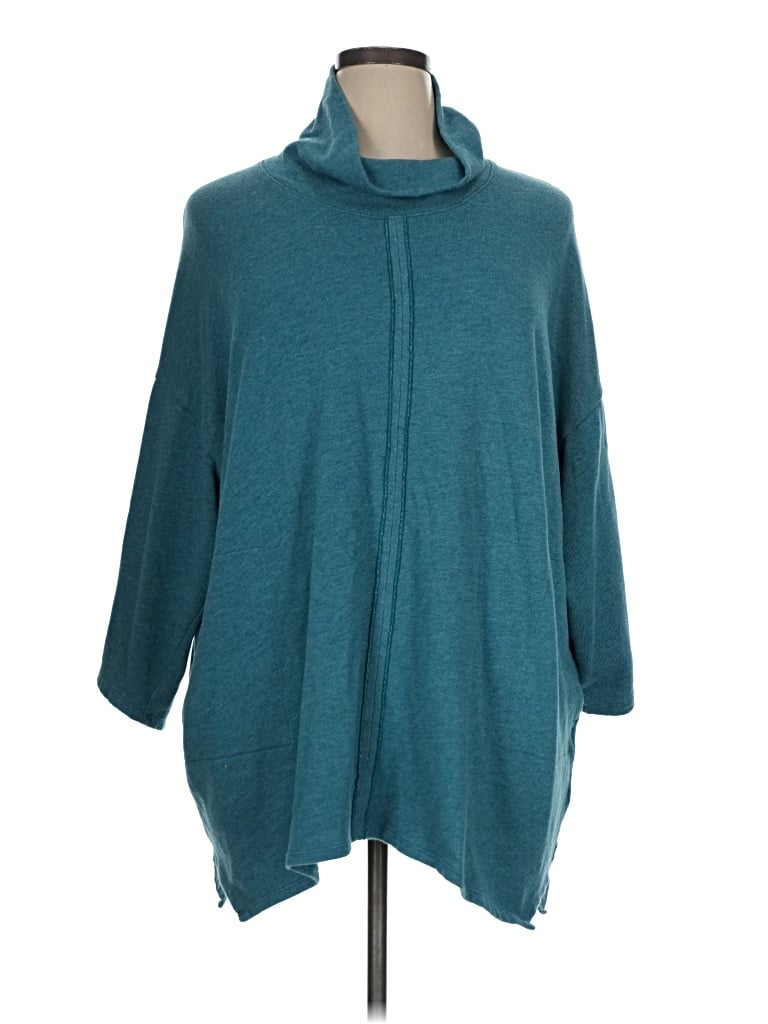 Pre-owned Purejill Poncho In Teal