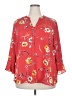 Maurices 100% Polyester Floral Red 3/4 Sleeve Blouse Size 20 (2) - photo 1