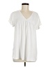 YOU & ME White Short Sleeve Blouse Size M - photo 1